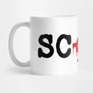 SCAM // Anarchy red logotype. Minimalistic old font lettering Mug